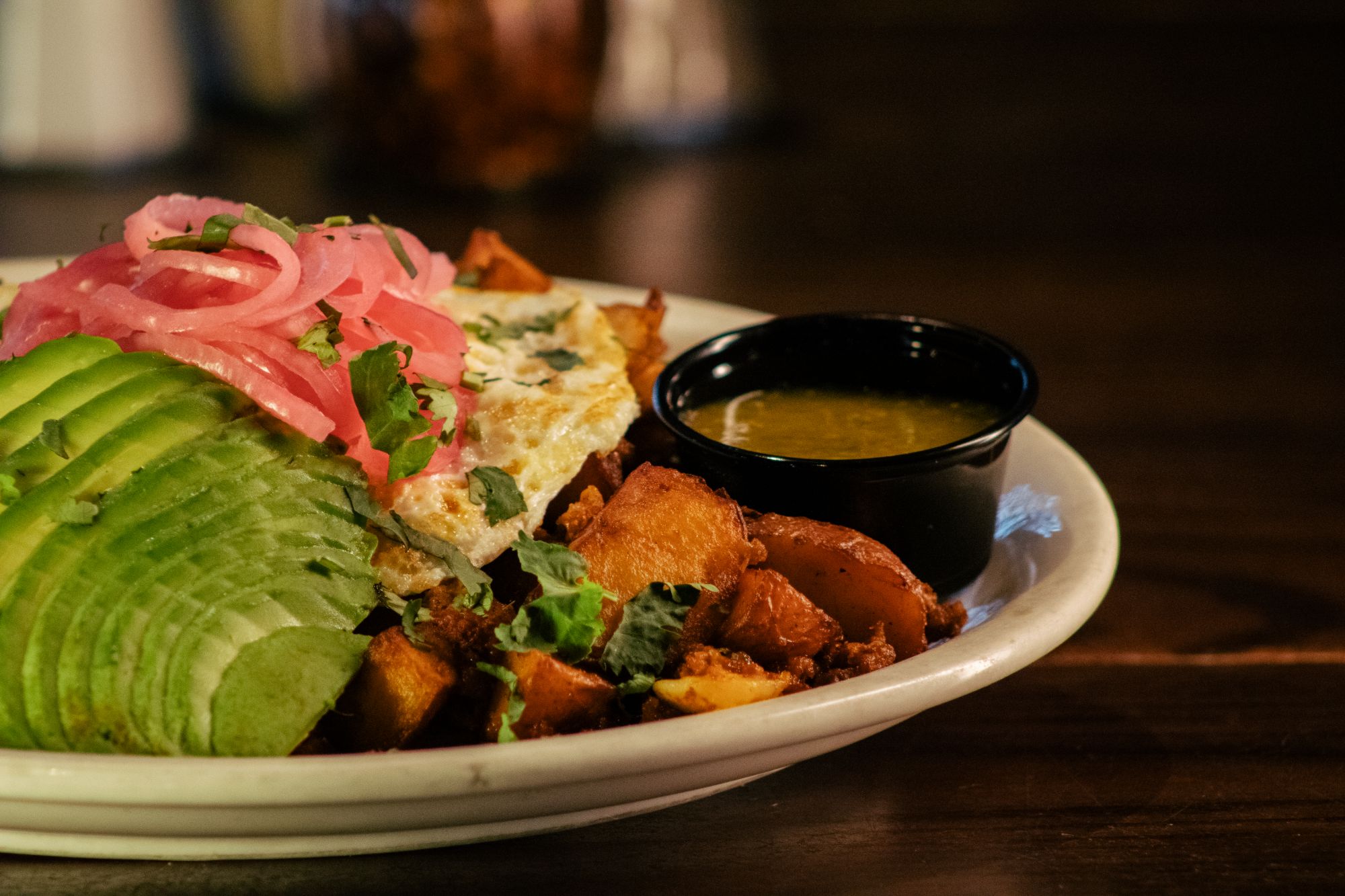 Brunch plate with avocado